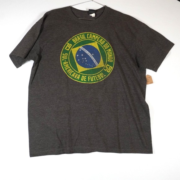 By Fifth Sun Other - By Fifth Sun Unitas Brazil 1958 World Cup Soccer Graphic T-Shirt Gray Mens XL